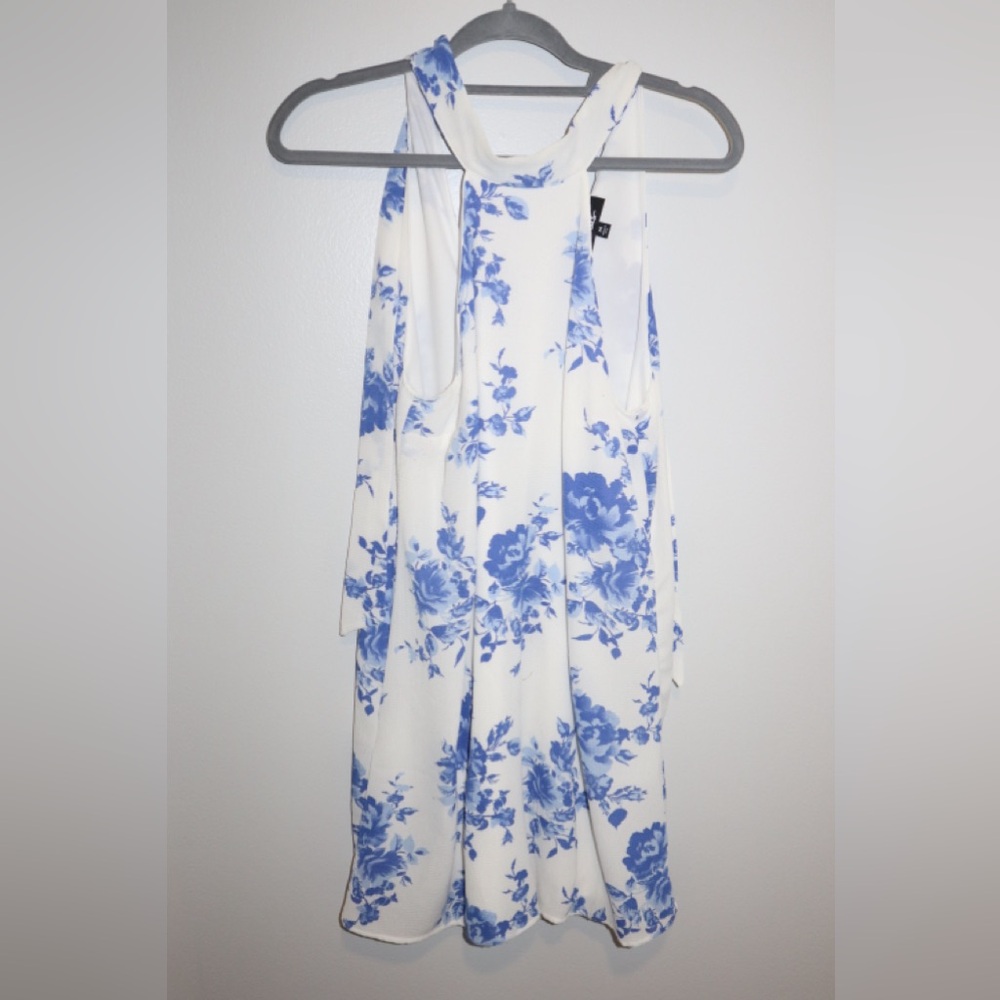 Lulu's Blue and White Floral Mini Dress